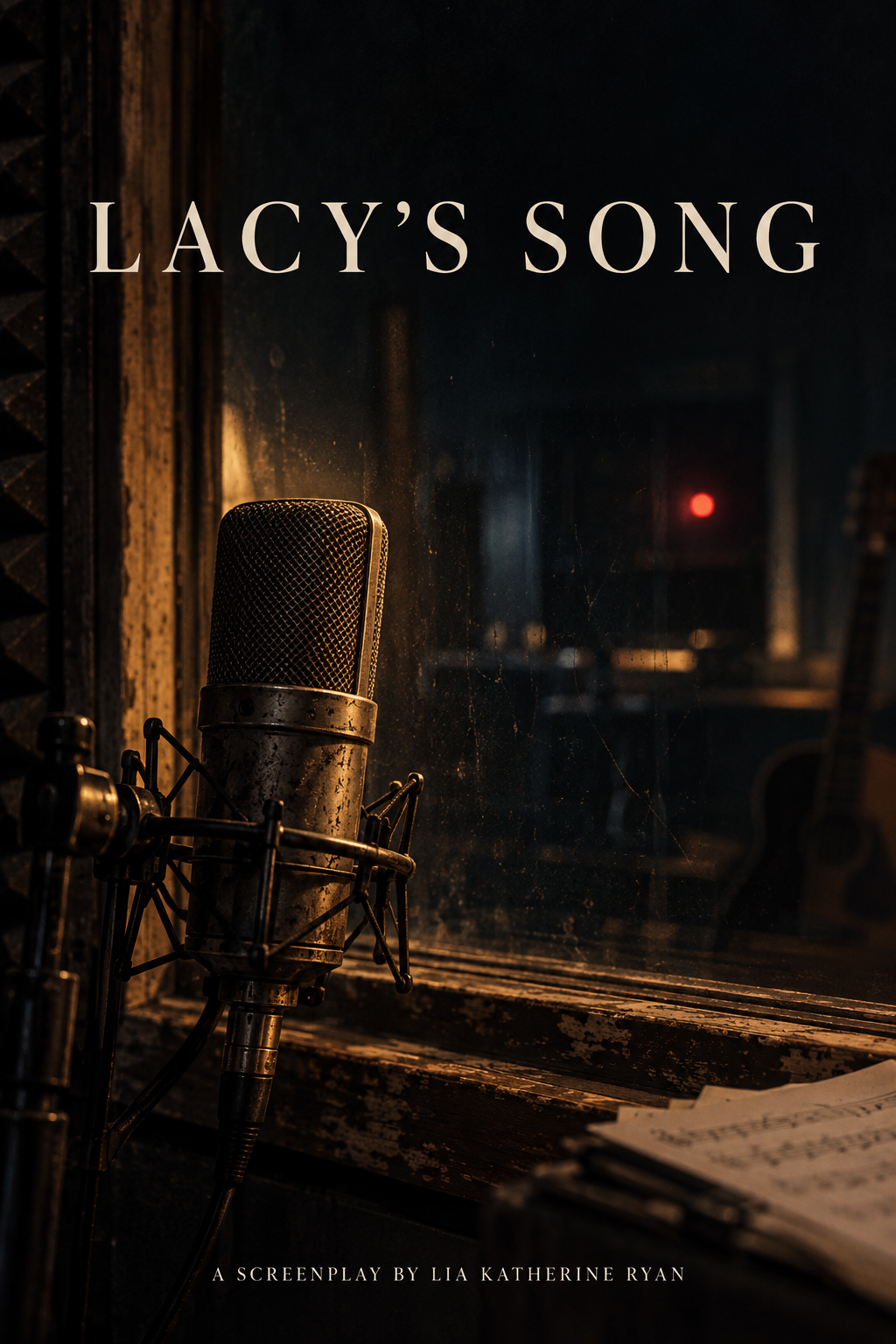 Lacy’s Song poster: a microphone beside recording-studio glass